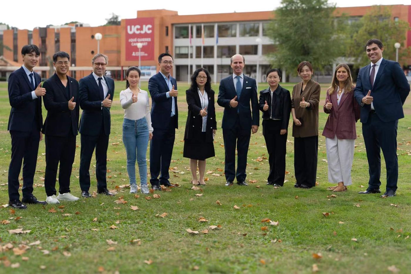 CWE team with the Universidad Camilo José Cela team on the Madrid campus